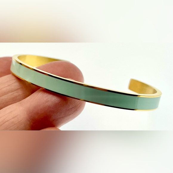 3 for $30 Badass Girl Gang Mint&Lily Gold Tone Blue Enamel Message Cuff Bracelet - Picture 7 of 8